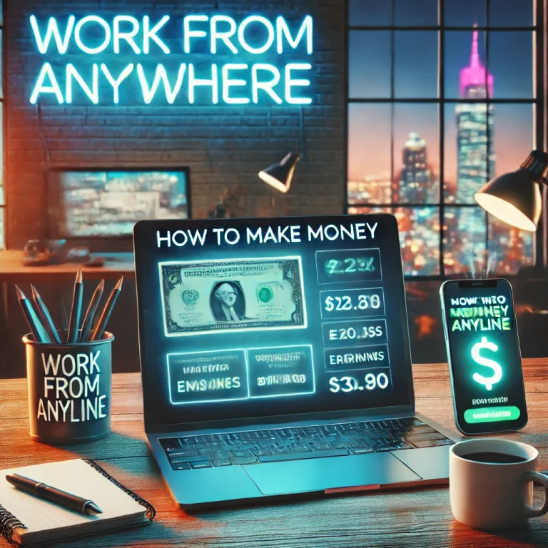 an ai generated pic showing how to make money online for beginners